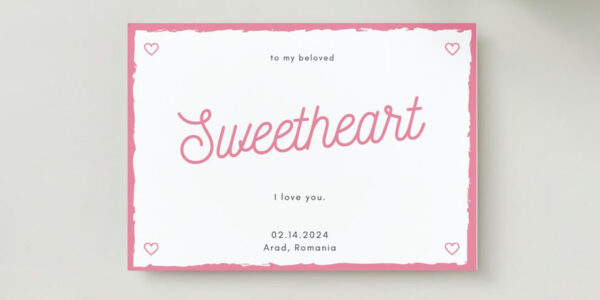 Felicitari de Valentine`s Day cu 10 fonturi cu diacritice