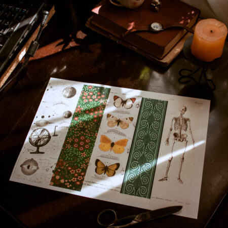 vintage bookmark set - print it yourself - fata care editează