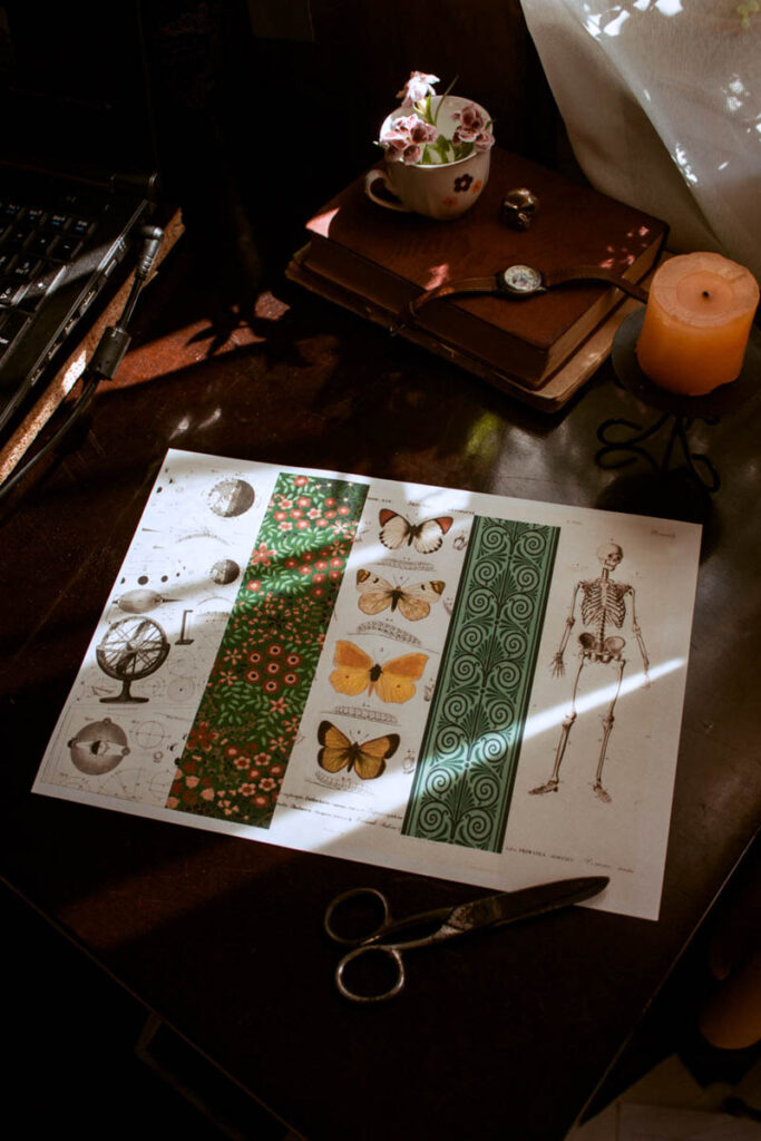vintage bookmark set - print it yourself - fata care editează