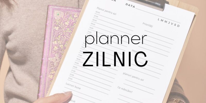 Minimalist daily planner - printer friendly - șablon de planificare zilnică