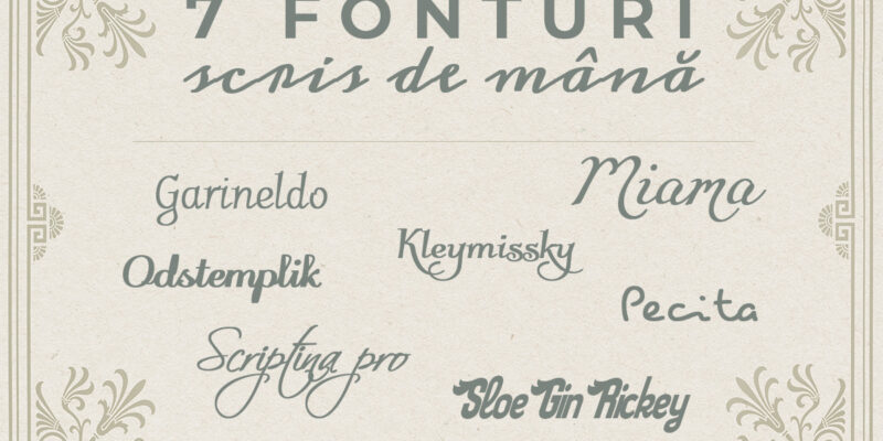 Fonturi scris de mână - cu diacritice românești