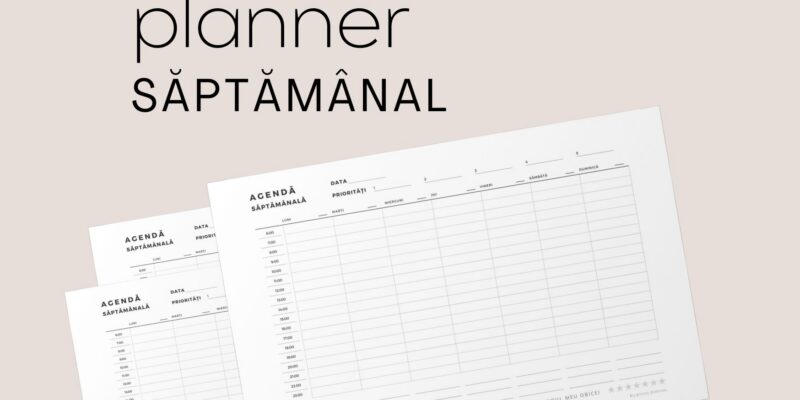 Weekly planner - planner săptămânal - PDF imprimabil - 1 pagină