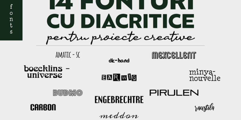 14 fonturi cu diacritice pentru proiecte creative