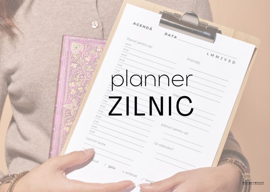 Minimalist daily planner - printer friendly - șablon de planificare zilnică
