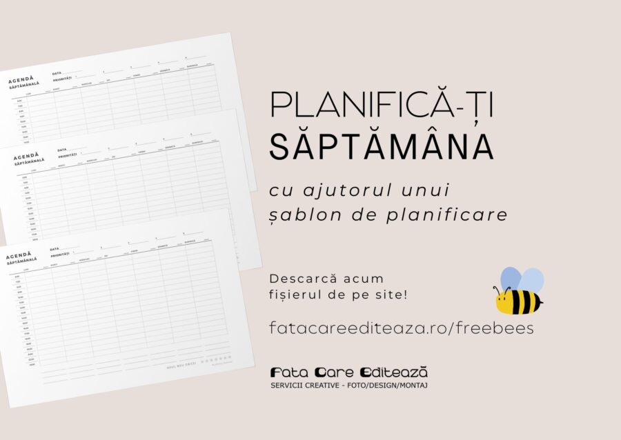 Weekly planner - planner săptămânal - PDF imprimabil - 1 pagină